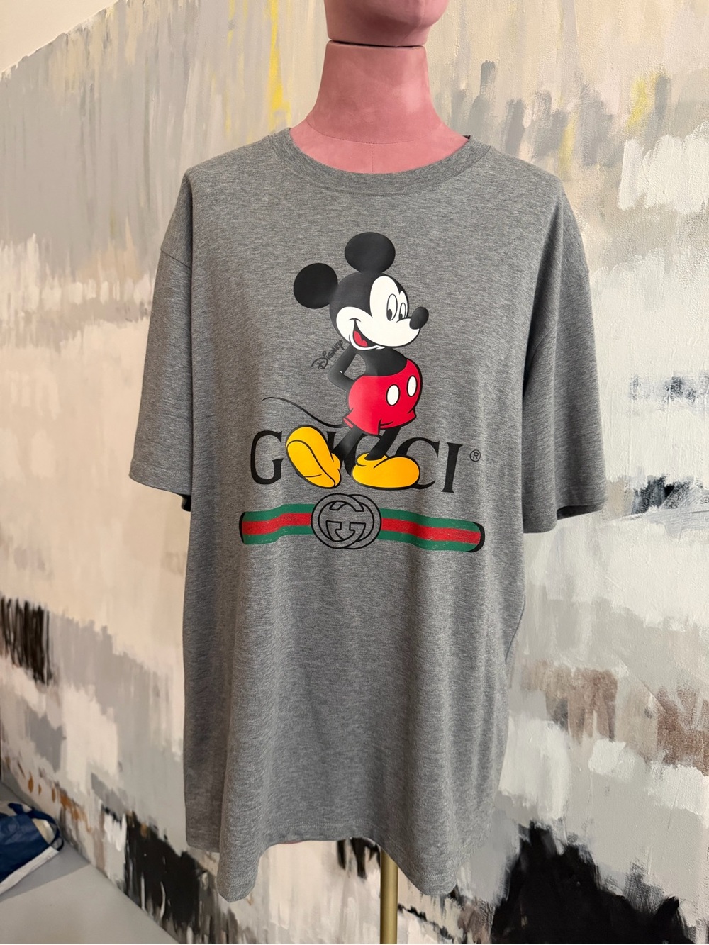 Gucci x Mickey Mouse Gray Graphic Tee